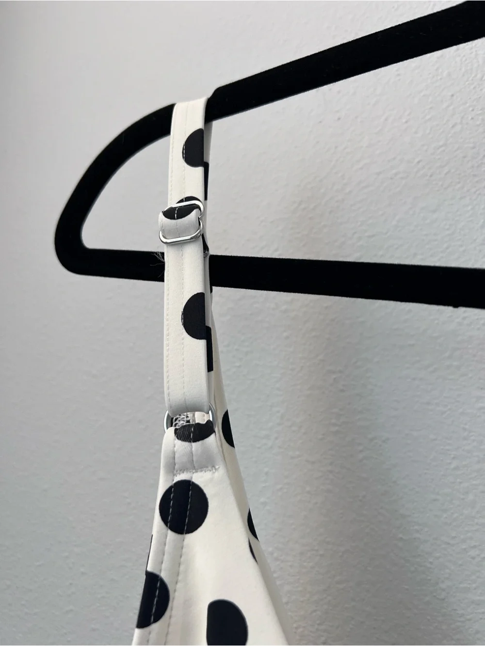 Lands' End Black & White Polka Dot Cutout One-Piece Swimsuit